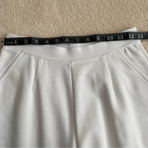 Elastic Waist Comfort Crop Pant With Pockets Size XS White - Picture 4 of 12